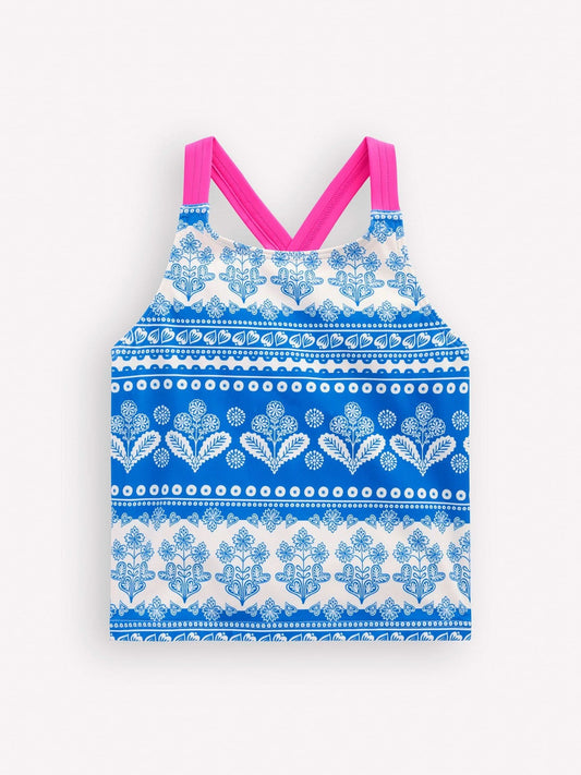 Boden Blue Cross-Back Tankini Top image 1