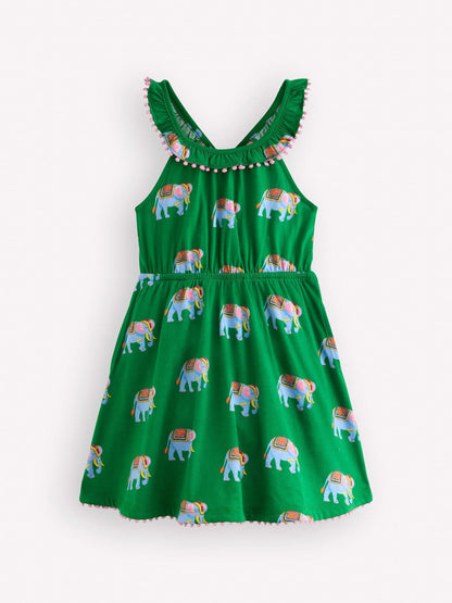Boden Green Ruffle Neck Trim Dress image 1