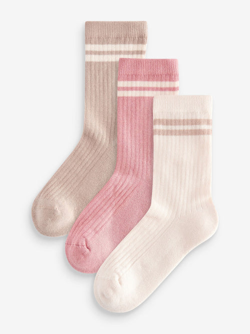 Neutral Cotton Rich Cushioned Sole Ankle Socks 3 Pack image 1