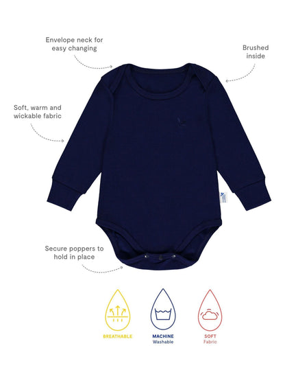 Dsiney Kidz - Muddy Puddles Navy Blue Thermal Baselayer Babygrow image 2