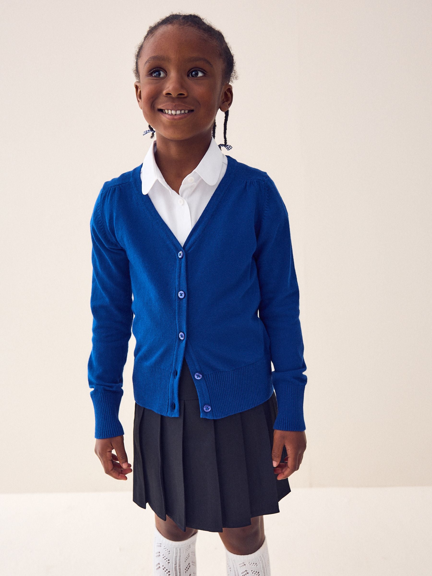 Dsiney Kidz - Blue Cotton Rich School V-Neck Cardigan (3-16yrs) image 1