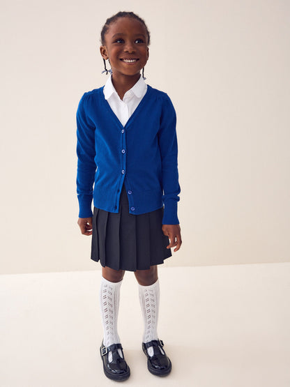 Dsiney Kidz - Blue Cotton Rich School V-Neck Cardigan (3-16yrs) image 2
