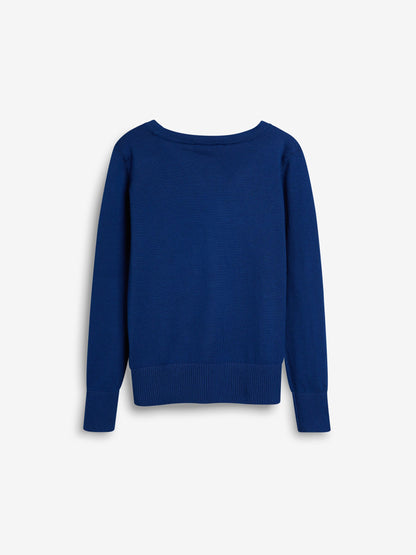 Dsiney Kidz - Blue Cotton Rich School V-Neck Cardigan (3-16yrs) image 7