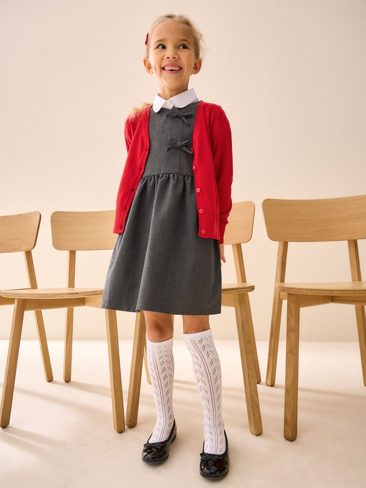 Dsiney Kidz - Red Cotton Rich School V-Neck Cardigan (3-16yrs) image 6