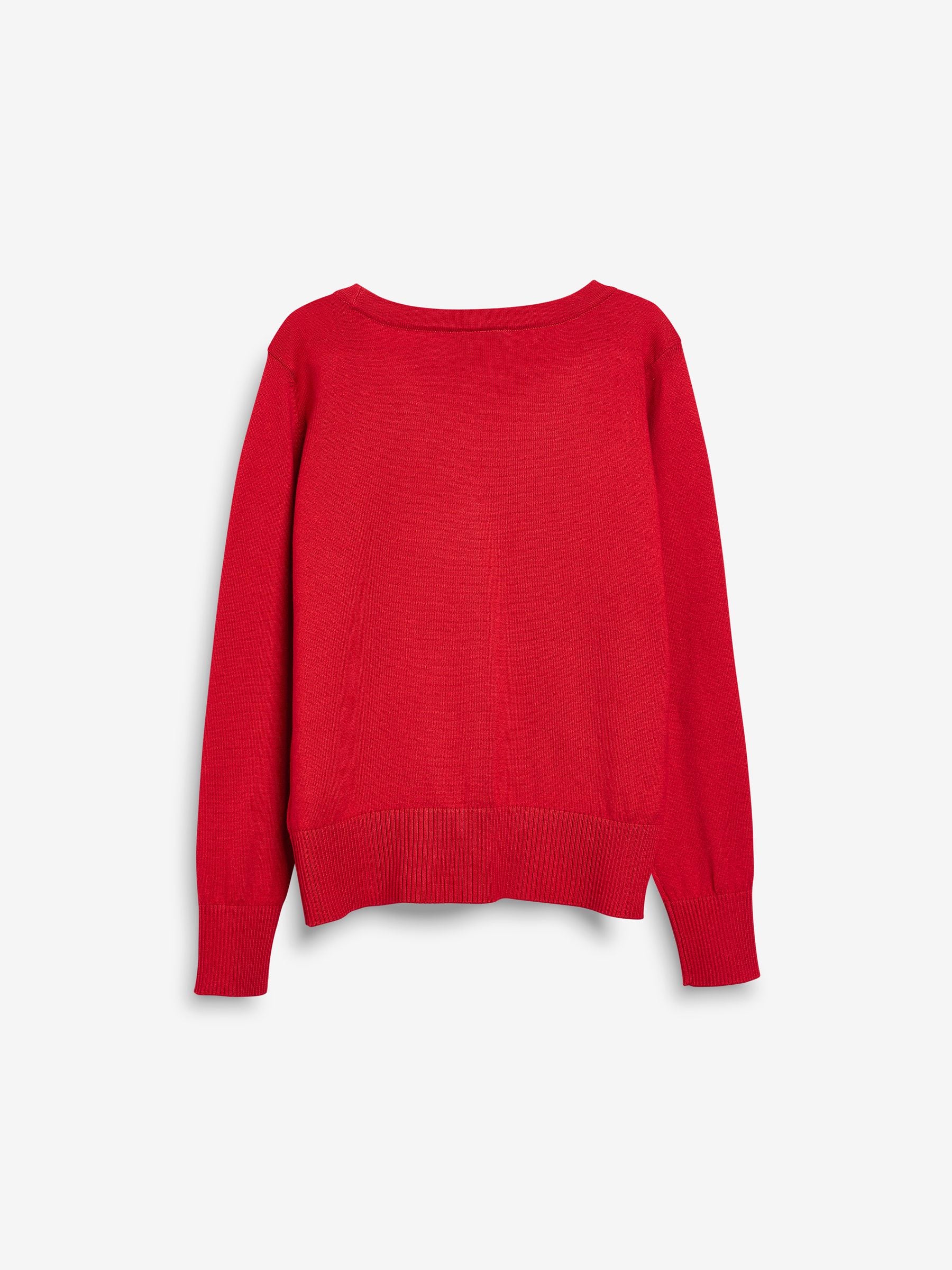 Dsiney Kidz - Red Cotton Rich School V-Neck Cardigan (3-16yrs) image 8