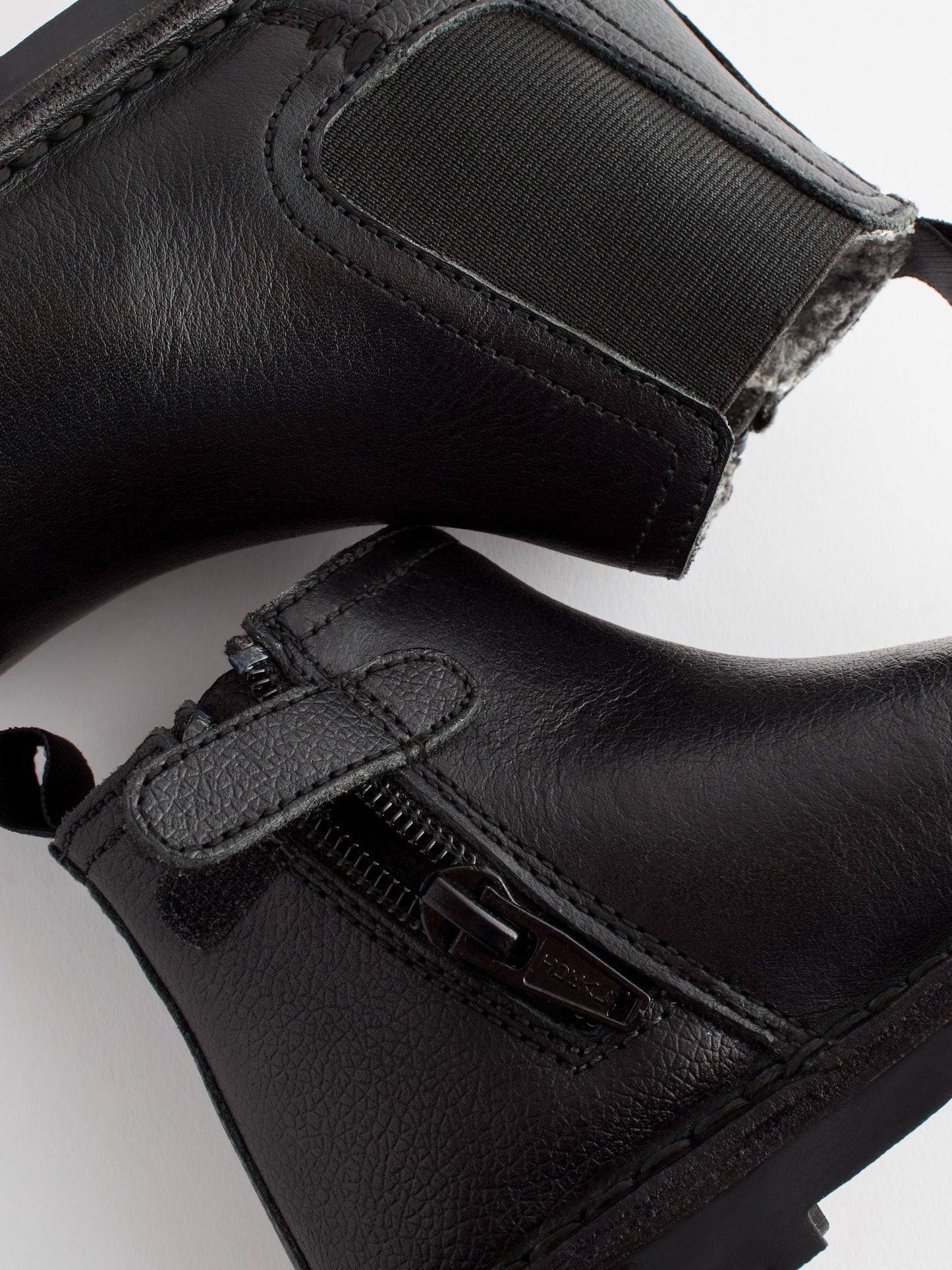 Black Wide Fit (G) Warm Lined Leather Chelsea Boots image 6