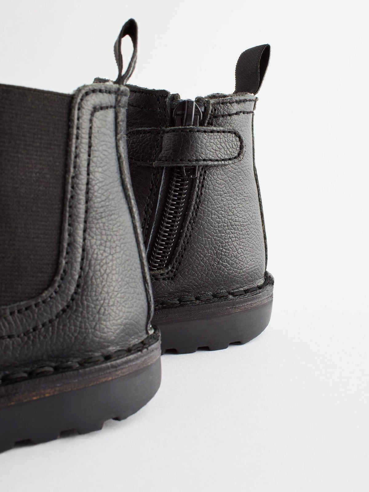 Black Wide Fit (G) Warm Lined Leather Chelsea Boots image 7