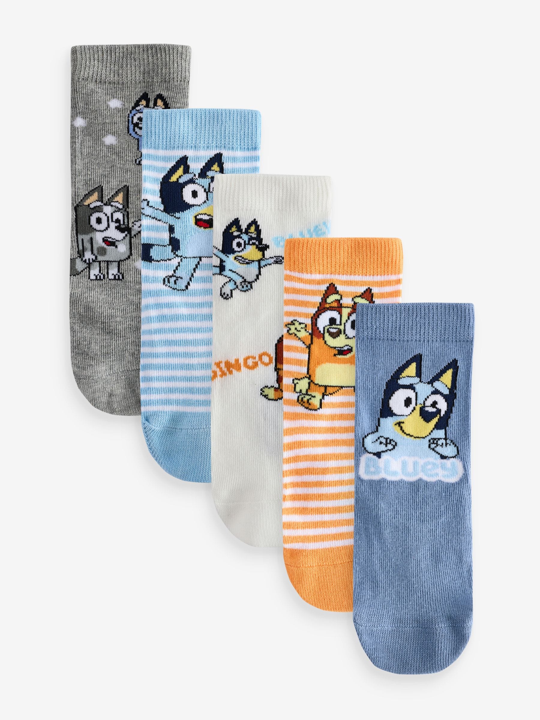 Dsiney Kidz - Blue Character Cotton Rich Socks 5 Pack image 1