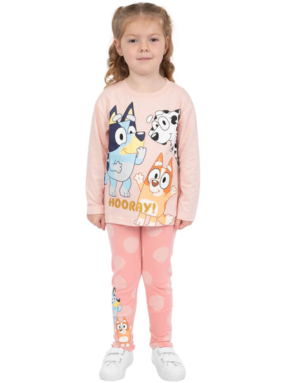 Character Pink Bluey Long Sleeve Top and Leggings Set - image 2