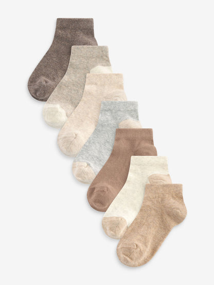 Neutral Cotton Rich Trainer Socks 7 Pack image 1