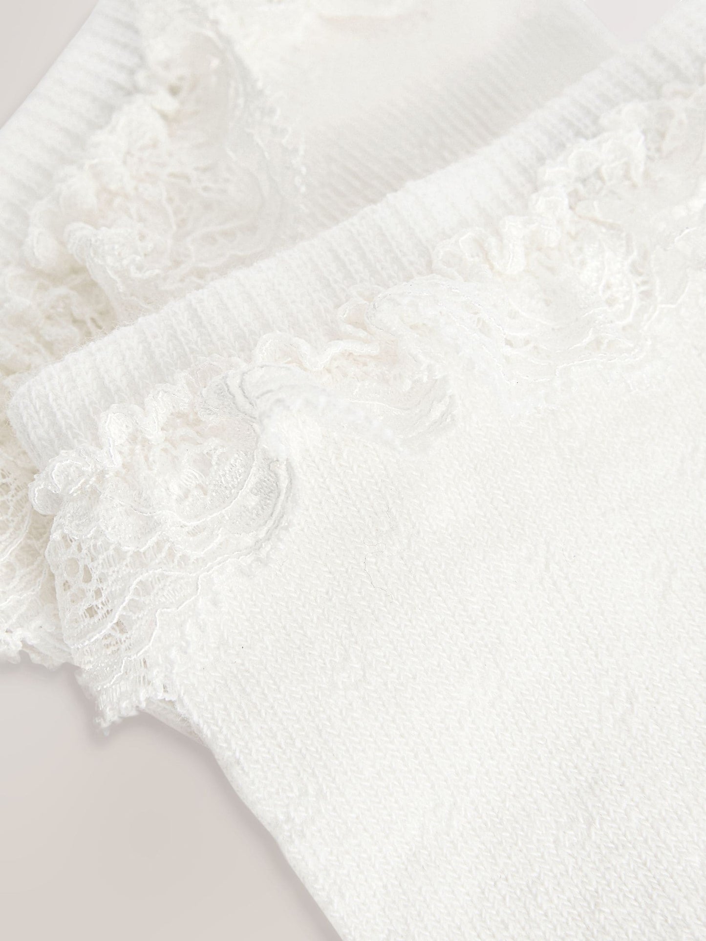 Cream 2 Pack Cotton Rich Ruffle Ankle Socks image 2
