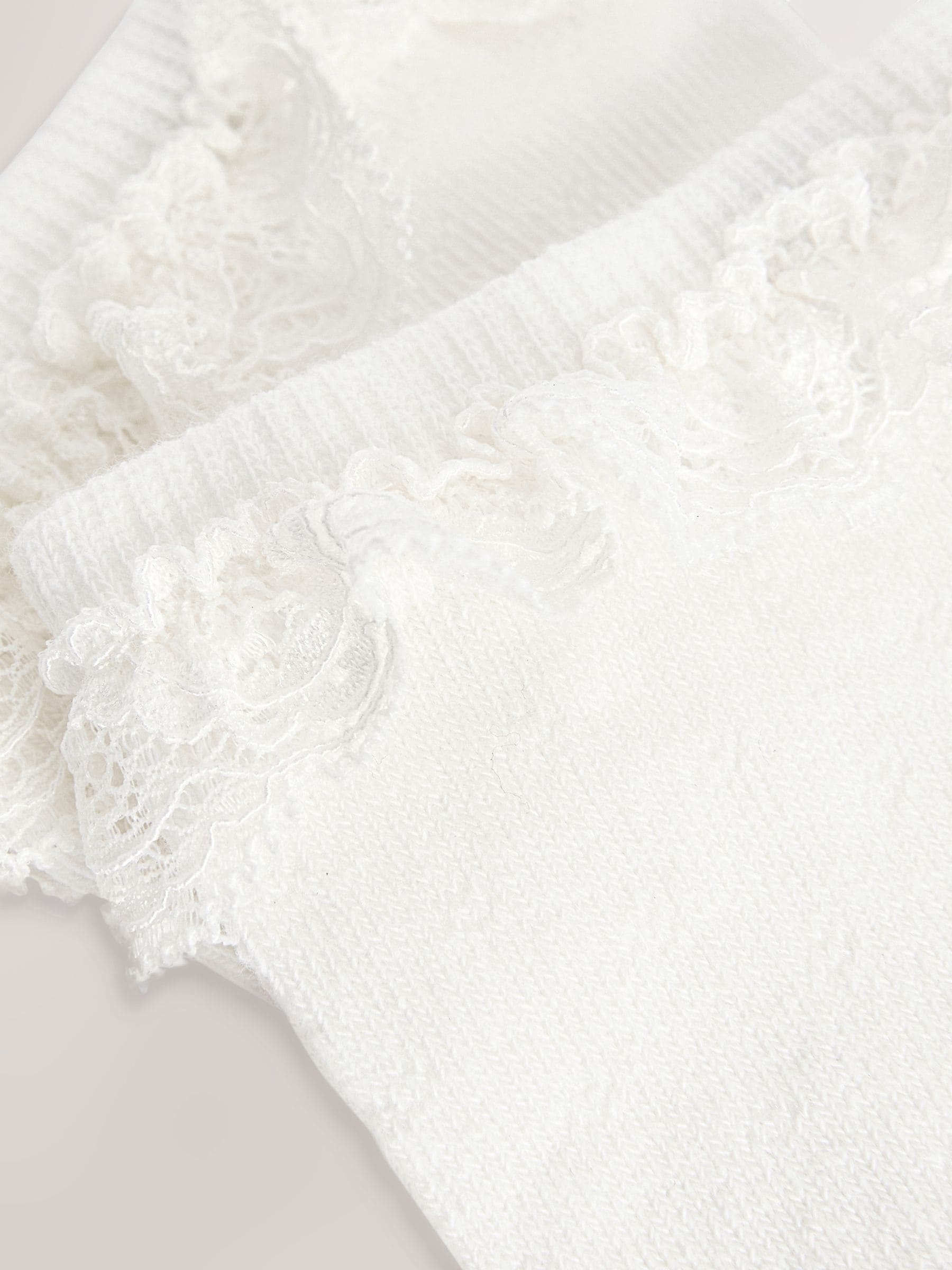 Cream 2 Pack Cotton Rich Ruffle Ankle Socks image 2