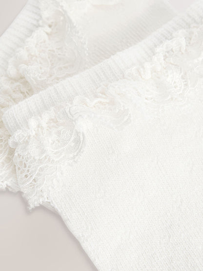 Cream 2 Pack Cotton Rich Ruffle Ankle Socks image 2
