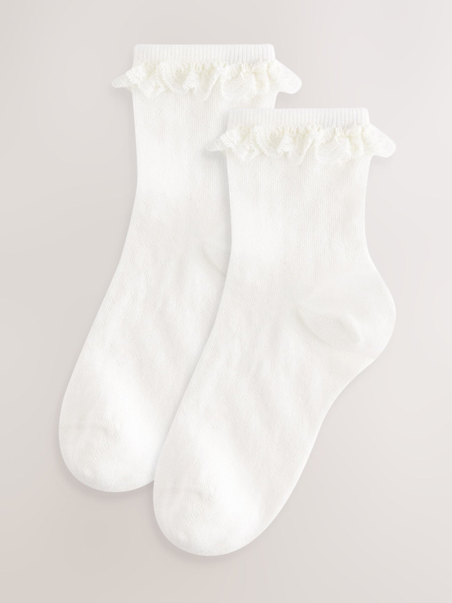 Cream 2 Pack Cotton Rich Ruffle Ankle Socks image 1