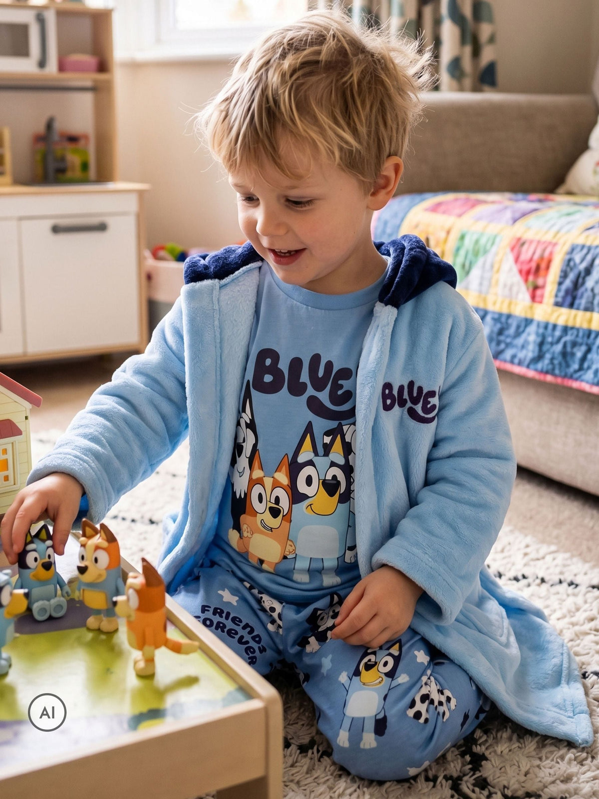 Character Blue Bluey & Bingo Pyjamas Dressing Gown Set - image 11