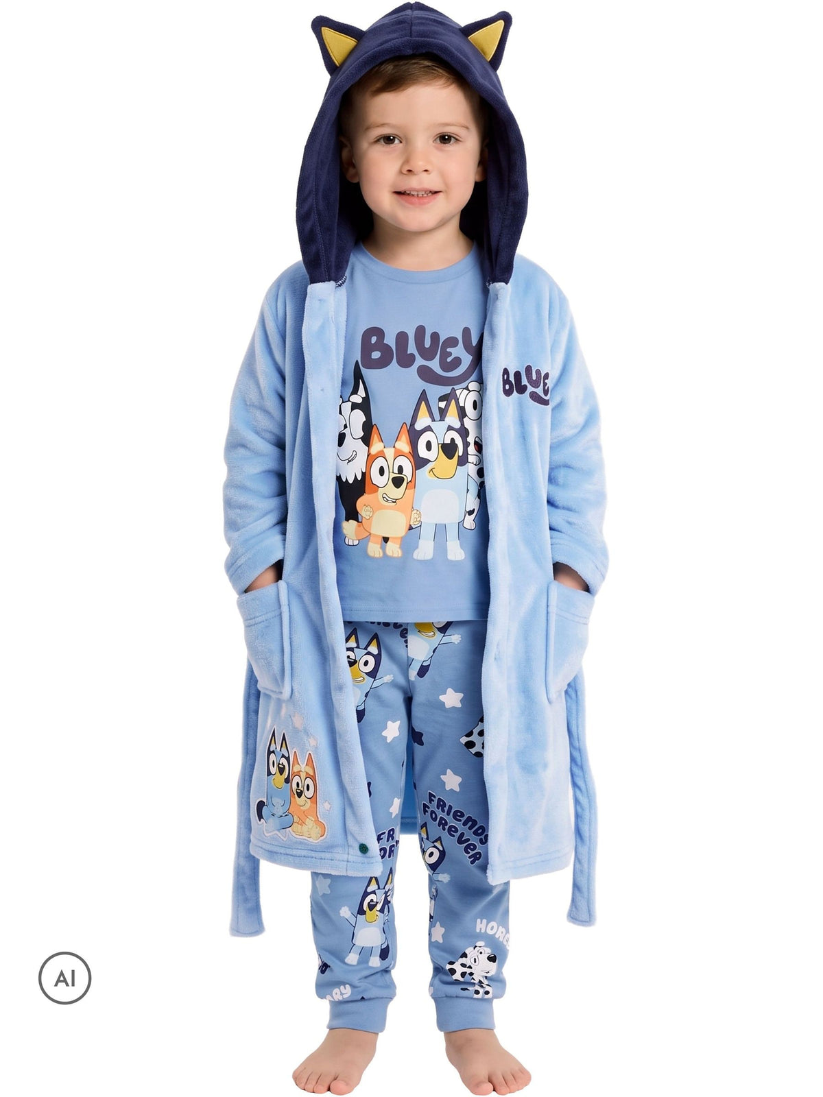 Character Blue Bluey & Bingo Pyjamas Dressing Gown Set - image 6