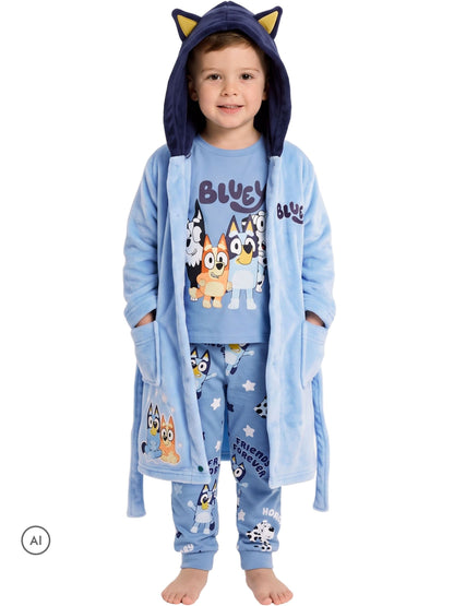 Character Blue Bluey & Bingo Pyjamas Dressing Gown Set - image 6