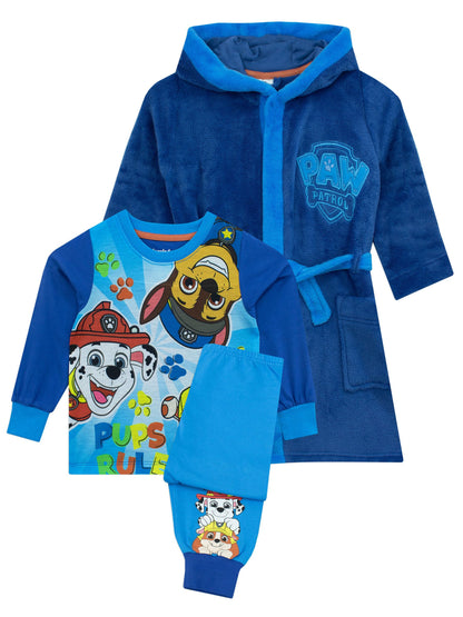 Character Blue PAW Patrol Pyjamas And Dressing Gown Set Chase & Marshall - image 1