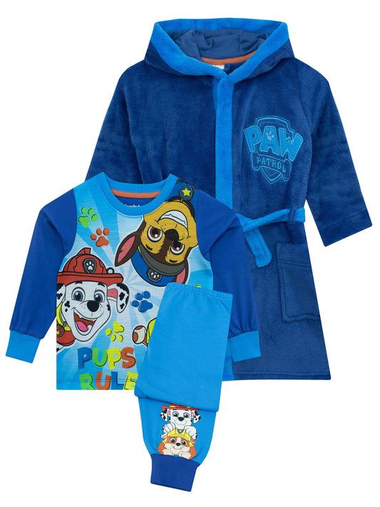 Character Blue PAW Patrol Pyjamas And Dressing Gown Set Chase & Marshall - image 1