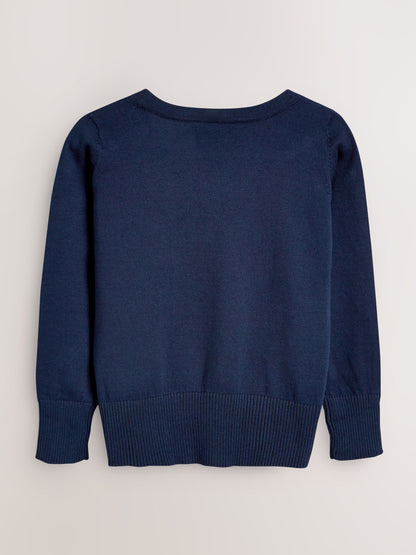 Dsiney Kidz - Navy Blue Cotton Rich School V-Neck Cardigan (3-16yrs) image 2