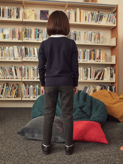 Dsiney Kidz - Navy Blue Cotton Rich School V-Neck Cardigan (3-16yrs) image 5