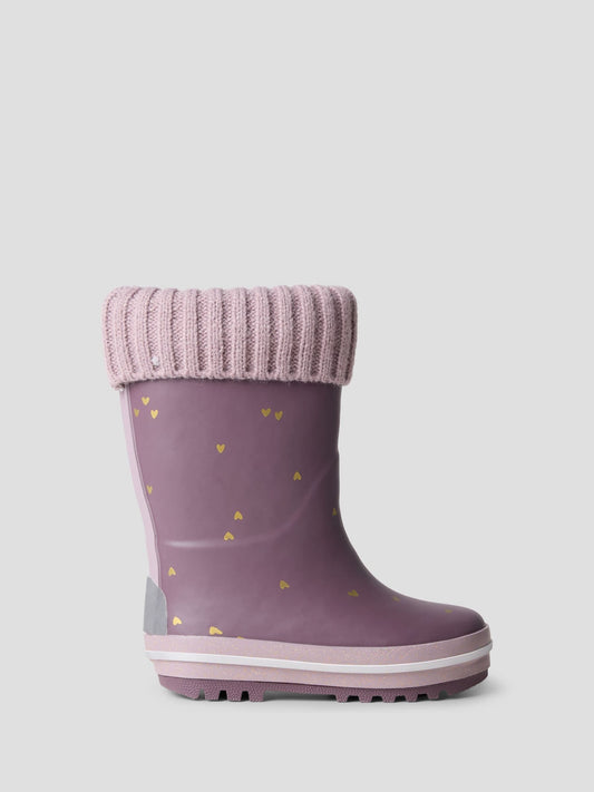 Name It Purple Waterproof Rubber Boots with Sock Lining - image 1