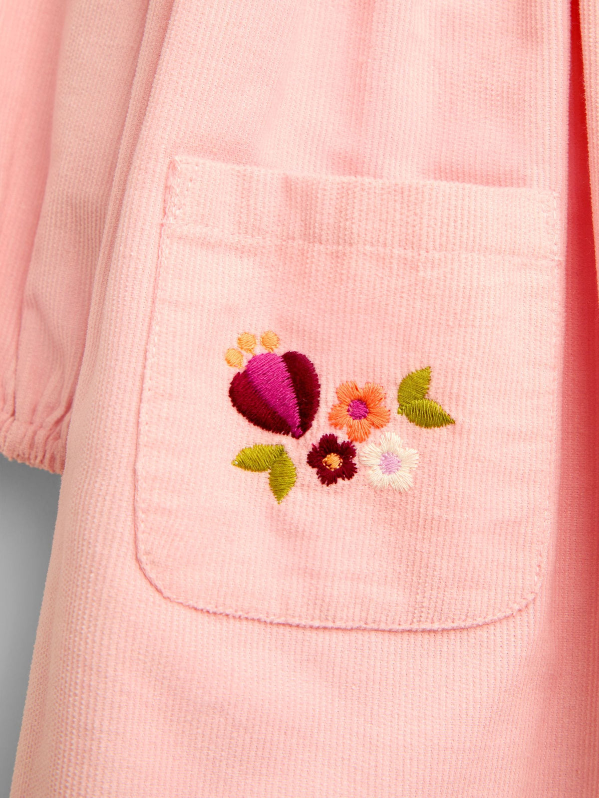 JoJo Maman Bébé Soft Pink Floral Embroidered Cord Collar Dress - image 4