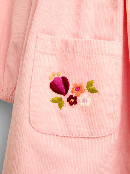 JoJo Maman Bébé Soft Pink Floral Embroidered Cord Collar Dress - image 4