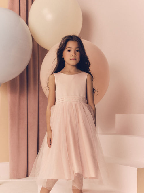 Dsiney Kidz - Pink Flower Girl Bow Dress (3mths-16yrs) image 1