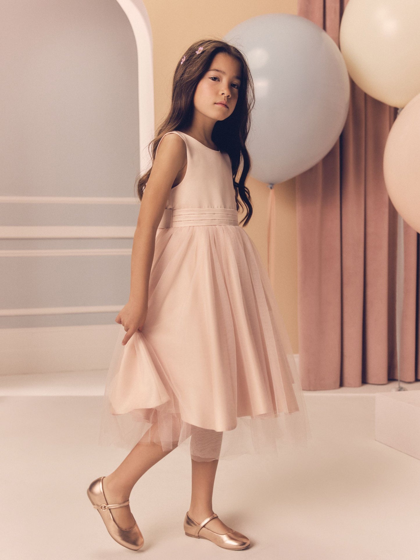 Pink Flower Girl Bow Dress (3mths-16yrs) image 3