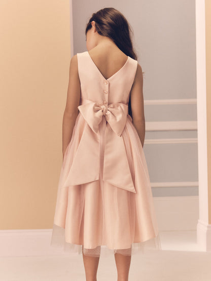 Pink Flower Girl Bow Dress (3mths-16yrs) image 4