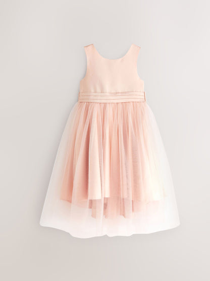 Pink Flower Girl Bow Dress (3mths-16yrs) image 6