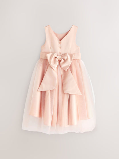 Pink Flower Girl Bow Dress (3mths-16yrs) image 7