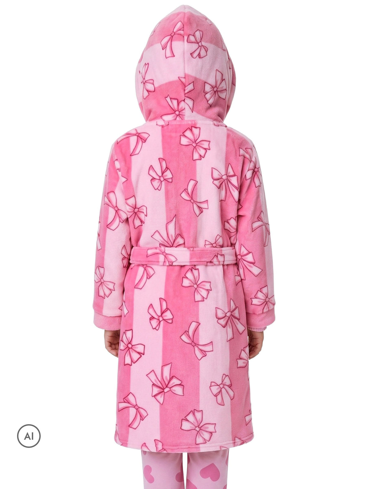 Harry Bear Pink Bows And Stripes Dressing Gown - image 3