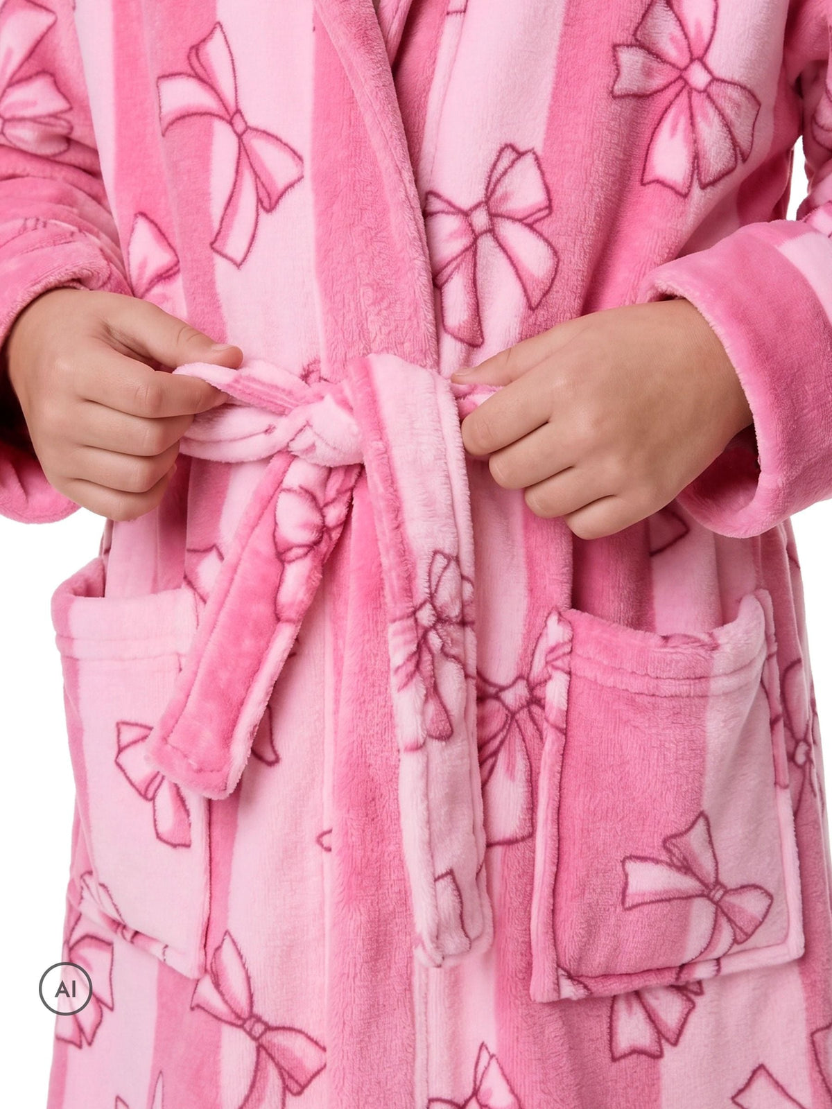 Harry Bear Pink Bows And Stripes Dressing Gown - image 5