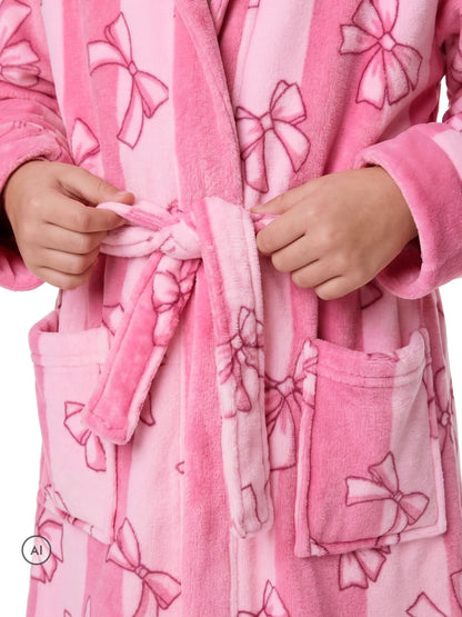 Harry Bear Pink Bows And Stripes Dressing Gown - image 5