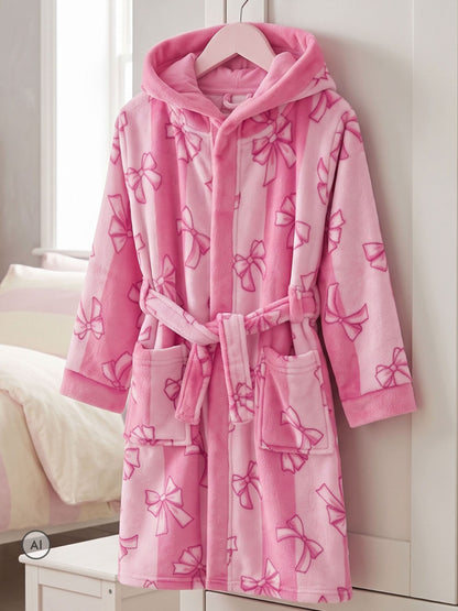 Harry Bear Pink Bows And Stripes Dressing Gown - image 6