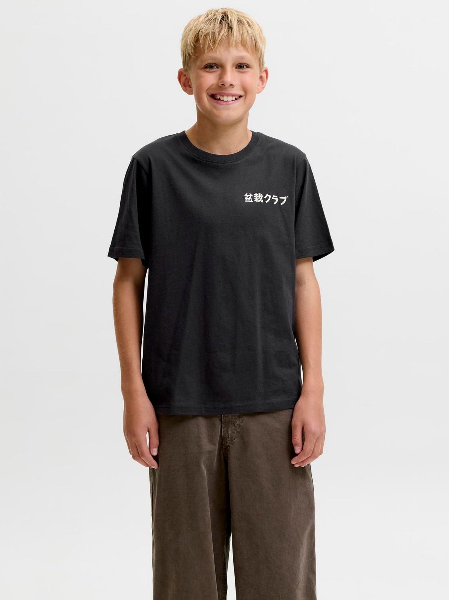 Dsiney Kidz - JACK & JONES JUNIOR Black Loose Fit Back Print T-Shirt image 1