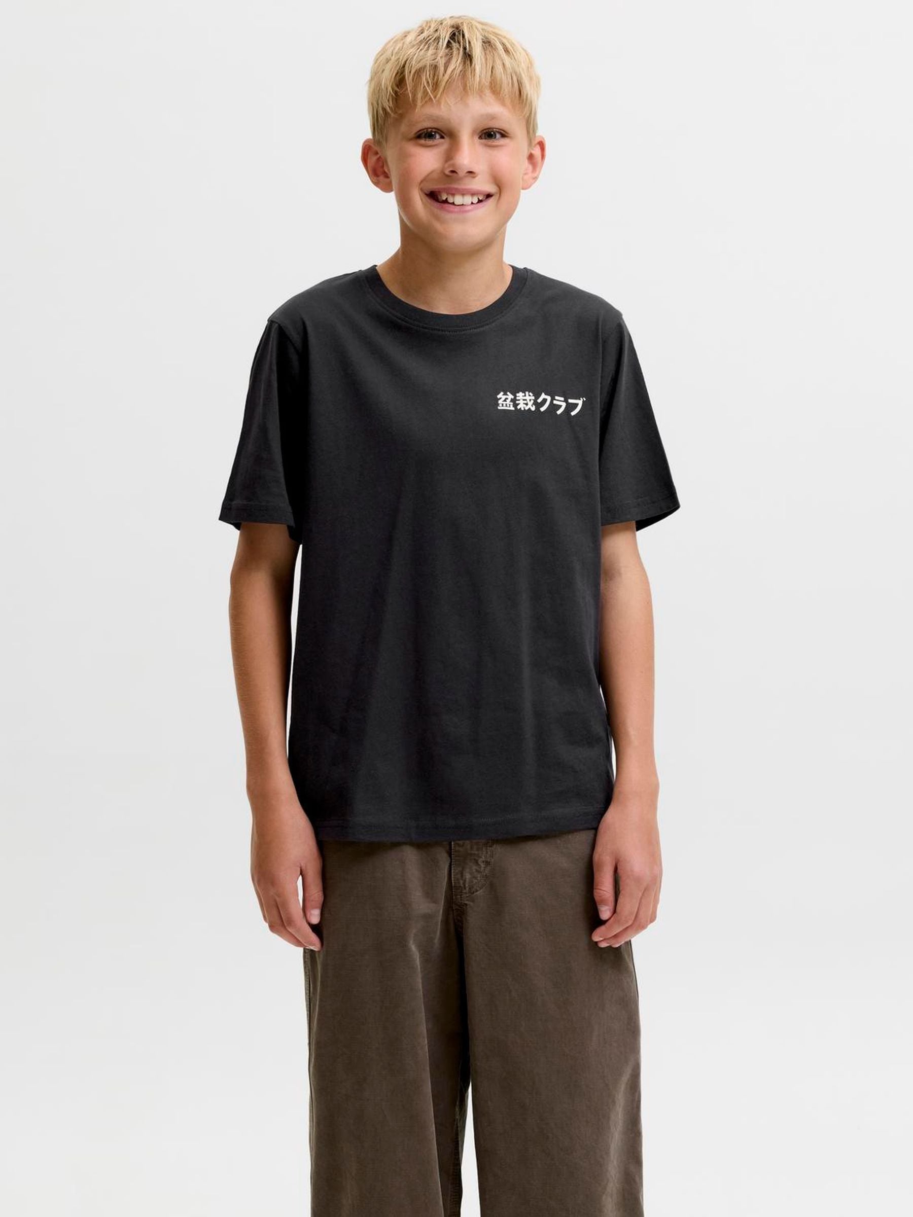 Dsiney Kidz - JACK & JONES JUNIOR Black Loose Fit Back Print T-Shirt image 1