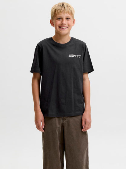 Dsiney Kidz - JACK & JONES JUNIOR Black Loose Fit Back Print T-Shirt image 1