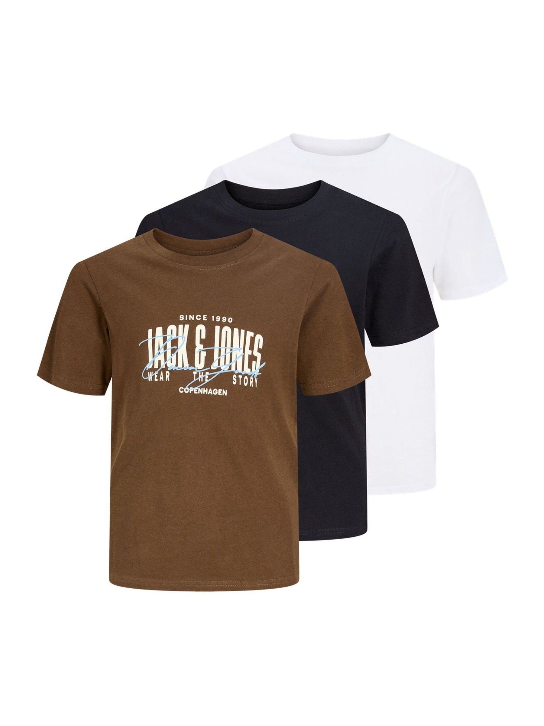 Dsiney Kidz - JACK & JONES Junior Black Graphic T-Shirt 3 Pack image 1