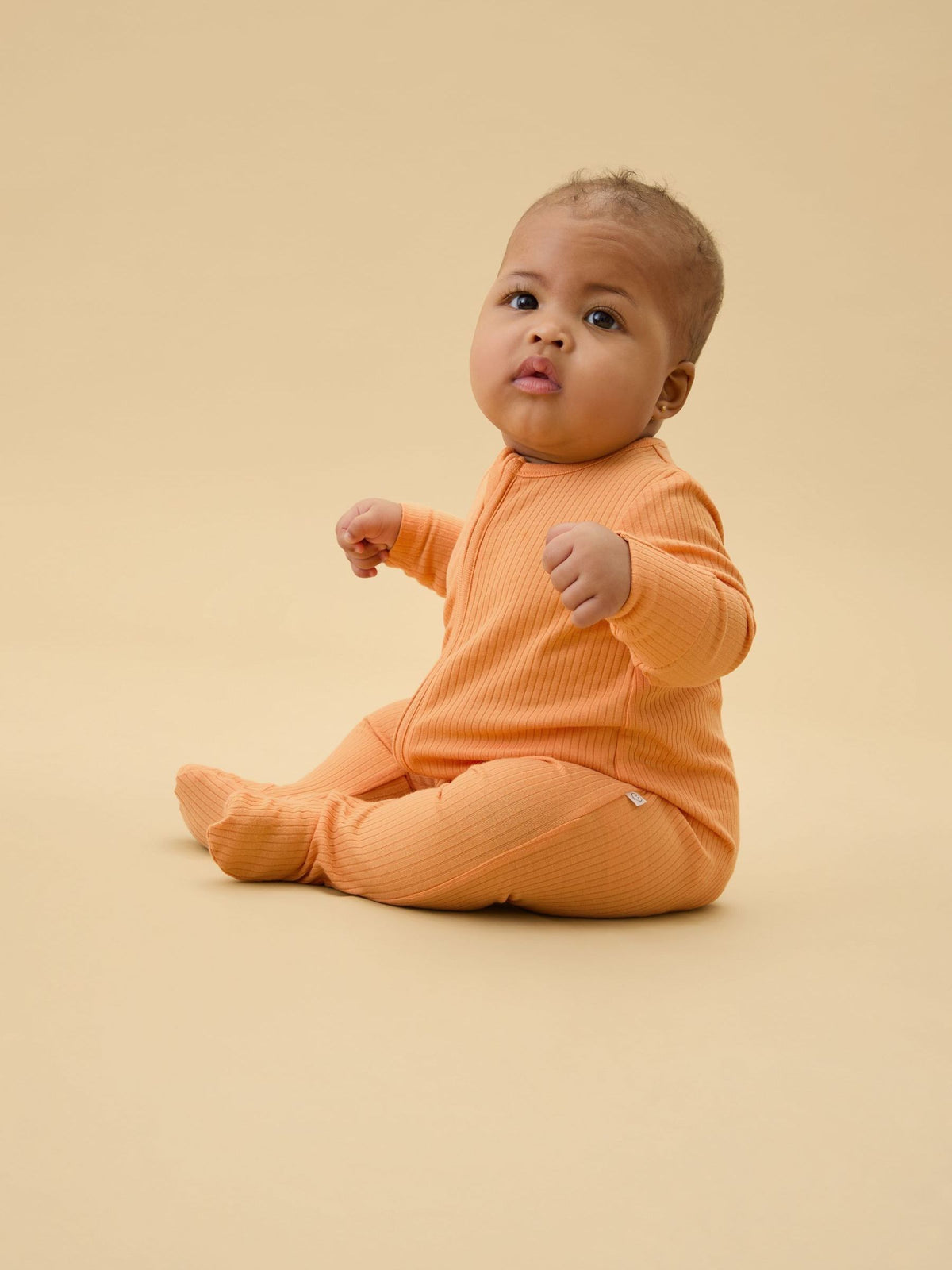 MORI Orange Stretch Supersoft 2 Way Zip Sleepsuit - image 1