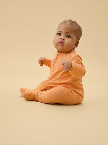 MORI Orange Stretch Supersoft 2 Way Zip Sleepsuit - image 1