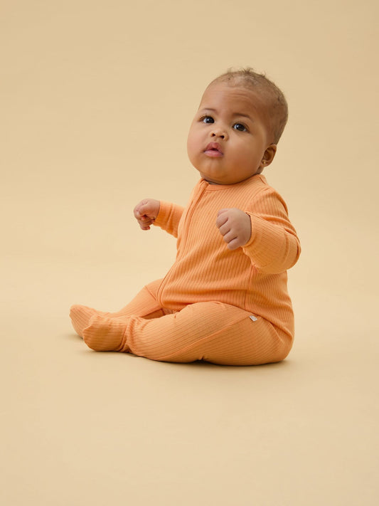 MORI Orange Stretch Supersoft 2 Way Zip Sleepsuit - image 1