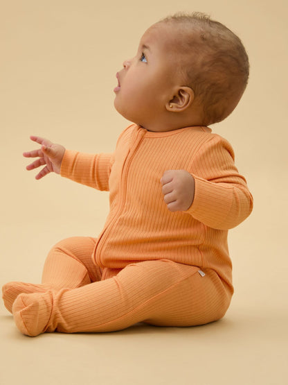 MORI Orange Stretch Supersoft 2 Way Zip Sleepsuit - image 2