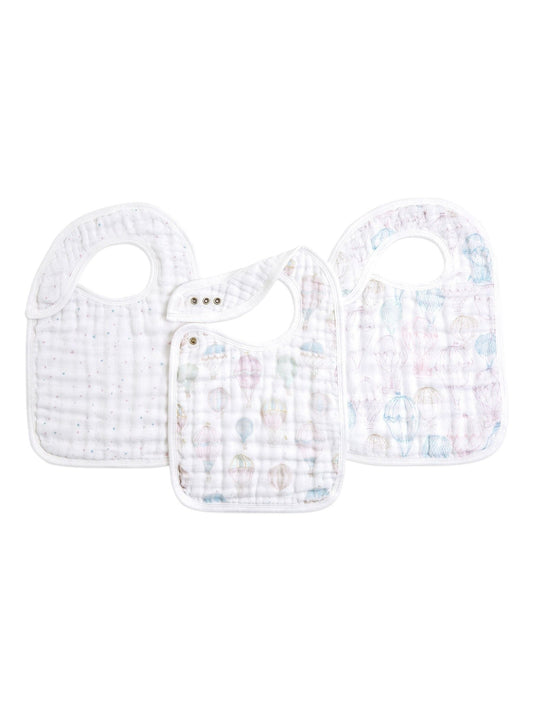 aden + anais Pink Cotton Muslin Snap Bibs 3 Pack image 1