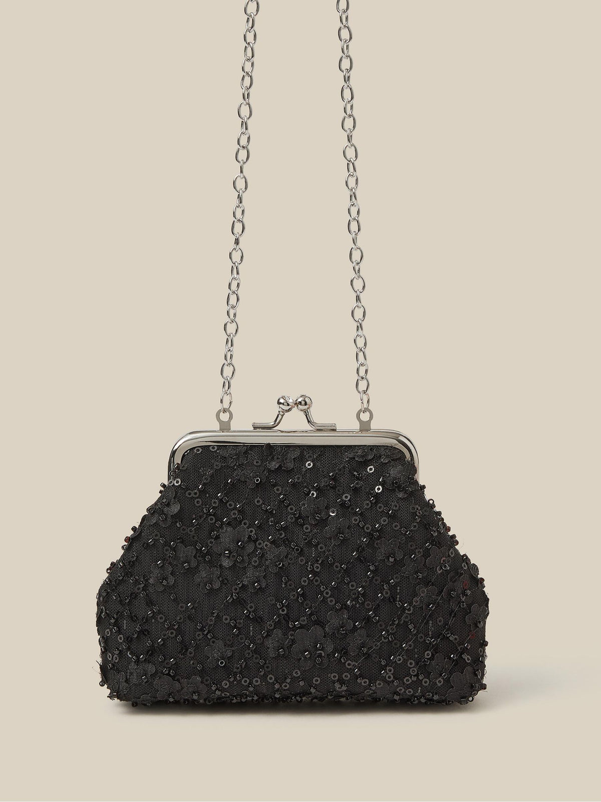Monsoon Black Taylor Beaded Bag - image 1