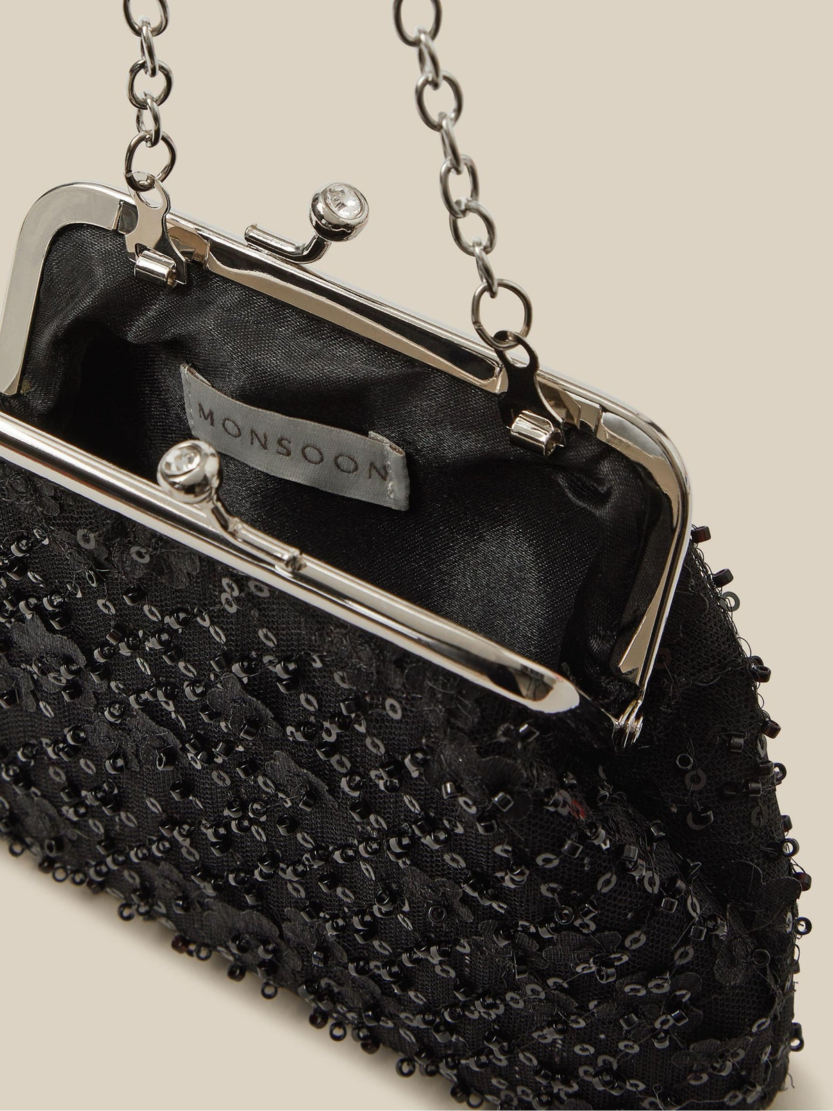 Monsoon Black Taylor Beaded Bag - image 3
