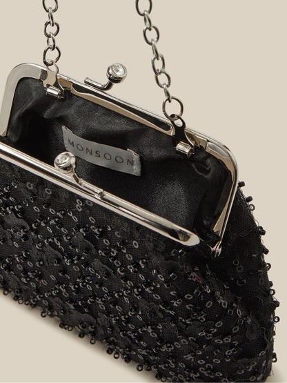 Monsoon Black Taylor Beaded Bag - image 3