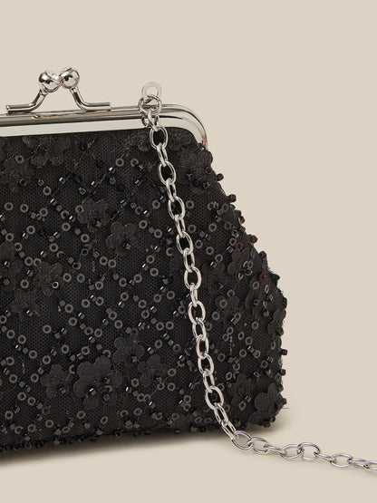 Monsoon Black Taylor Beaded Bag - image 4
